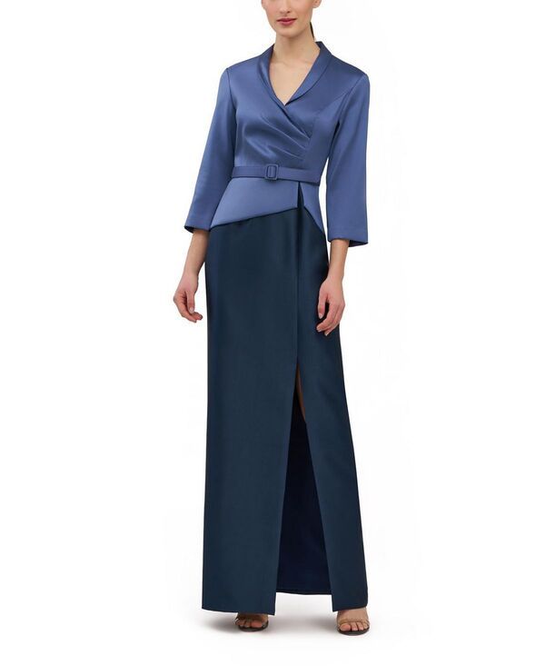 ケイ アンジャー レディース トップス ワンピース Kay Unger Annabeth Column Gown Indigo Dark Midnight インディゴ