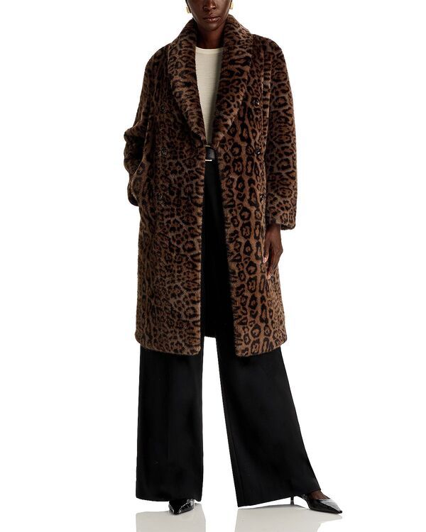 エリータハリ レディース アウター コート Elie Tahari The Bianca Faux Fur Coat Animal Print アニマル