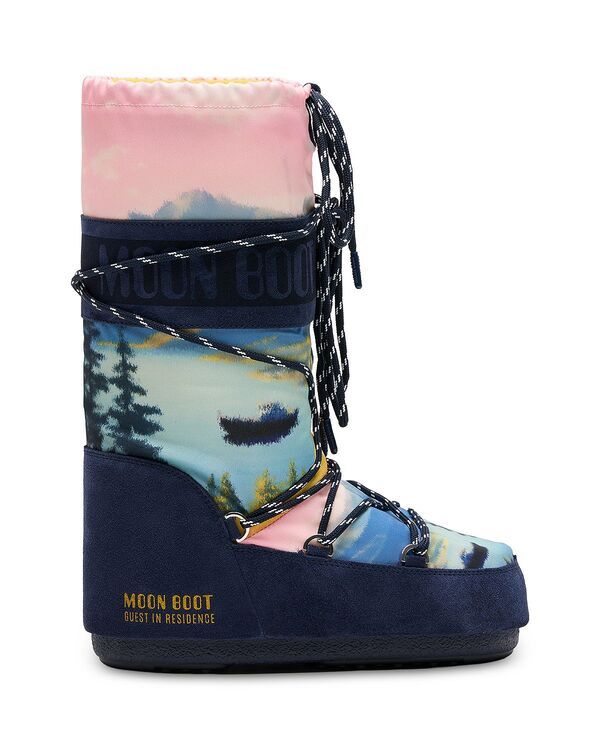 ムーンブーツ レディース シューズ ブーツ・レインブーツ Moon Boots Womens Icon Postcard Boots Midnight