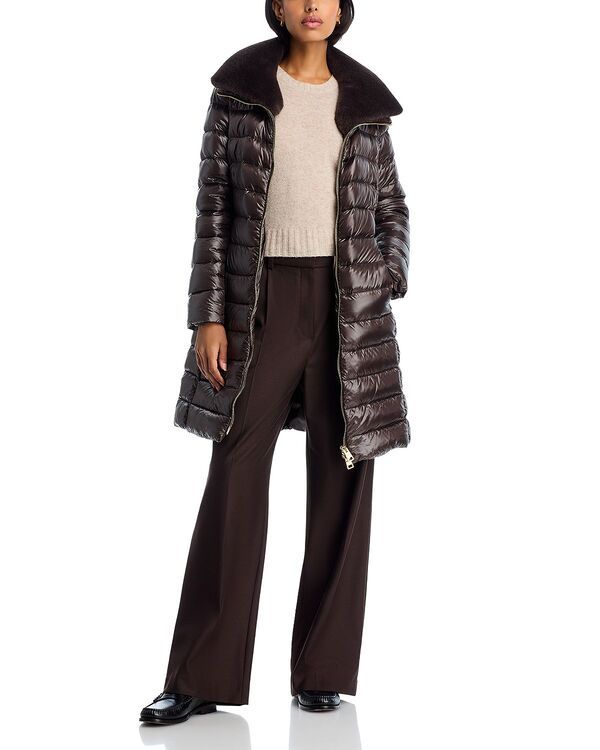 ヘルノ レディース アウター コート A ライン Herno Ultralight Fitted A Line Coat Chocolate チョコレート