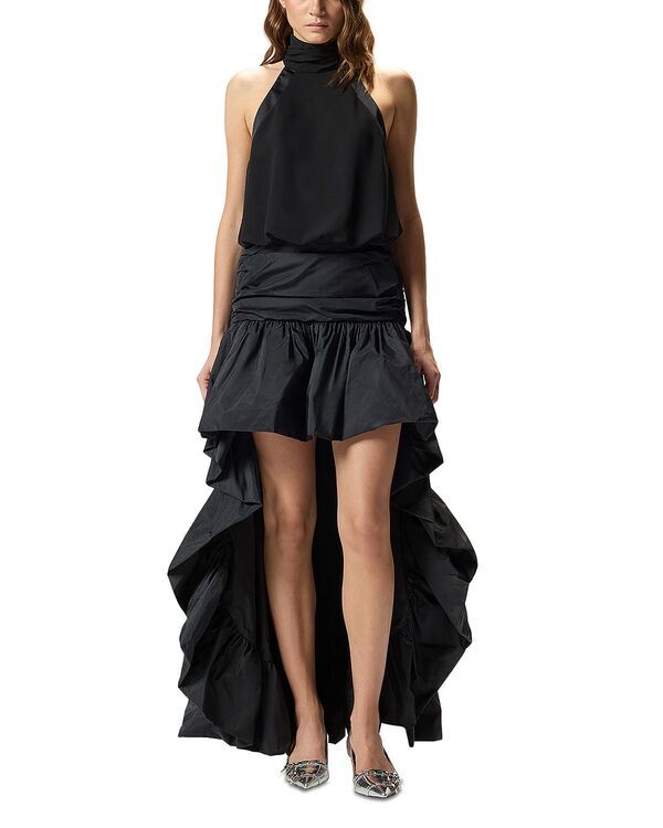 ピンコ レディース ボトムスカート PINKO Dondolo HighLow Skirt LIMO BLACK ブラック