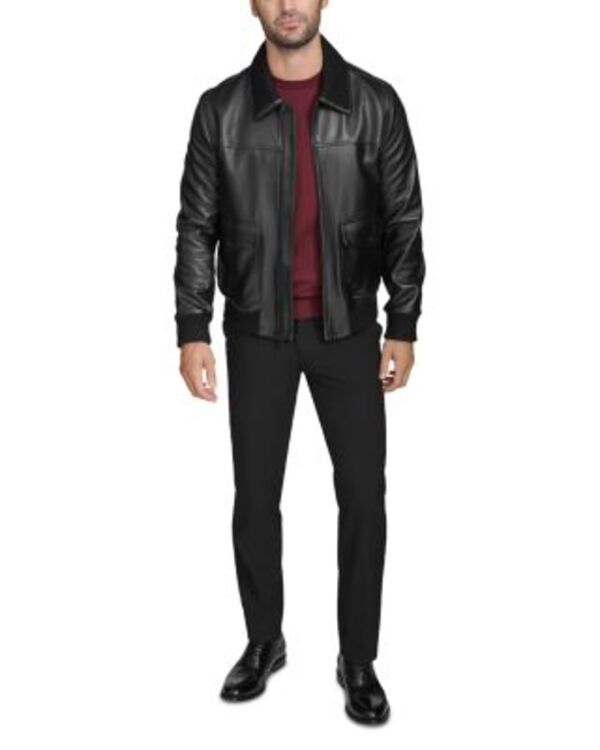 コールハーン メンズ アウター ジャケット・ブルゾン レザー Cole Haan Luxe Leather Jacket Black ブラック