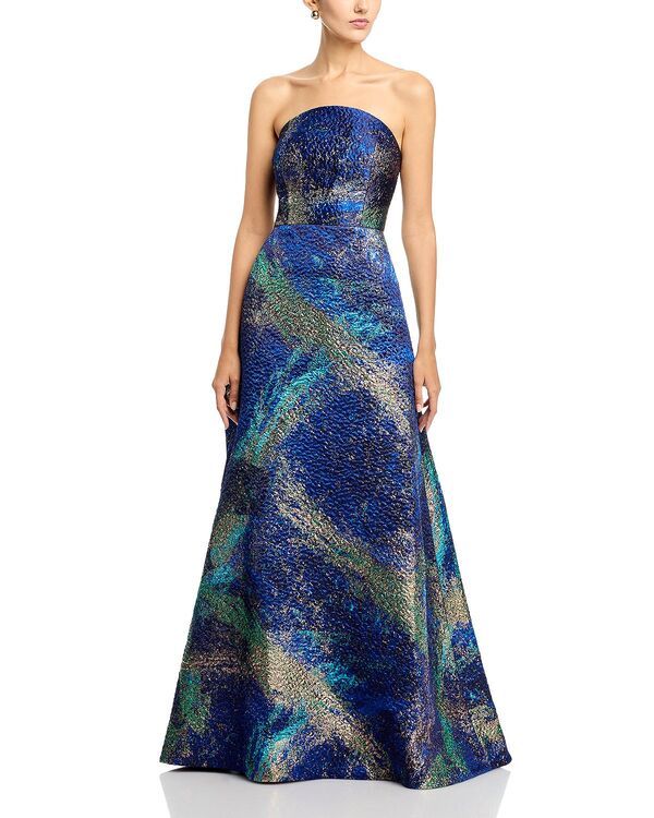 テリジョンバイリッキーフリーマン レディース トップス ワンピース Teri Jon by Rickie Freeman Jacquard Gown Cobalt Multi コバルト