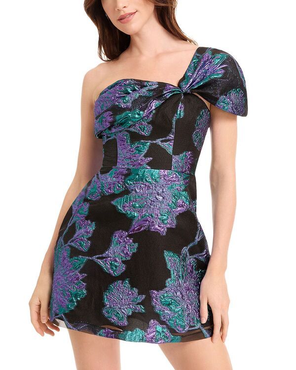 ドレスザポプレーション レディース トップス ワンピース ミニ トール Dress the Population Olive Metallic Bow Shoulder Mini Dress Turquoise ターコイズ
