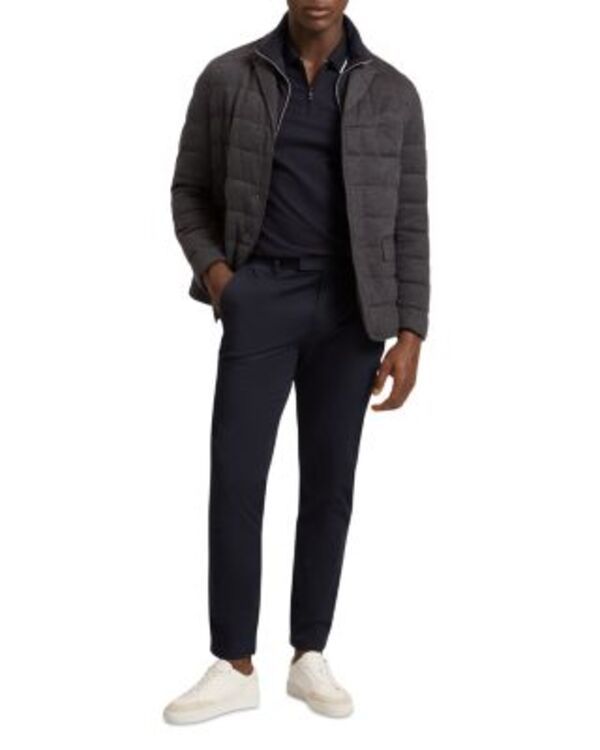 テッドベーカー メンズ アウター ジャケット・ブルゾン モックネック キルティング ブレザー ニット Ted Baker Gerome Fine Knit Quilted Blazer with Mock Neck Liner Charcoal チャコール
