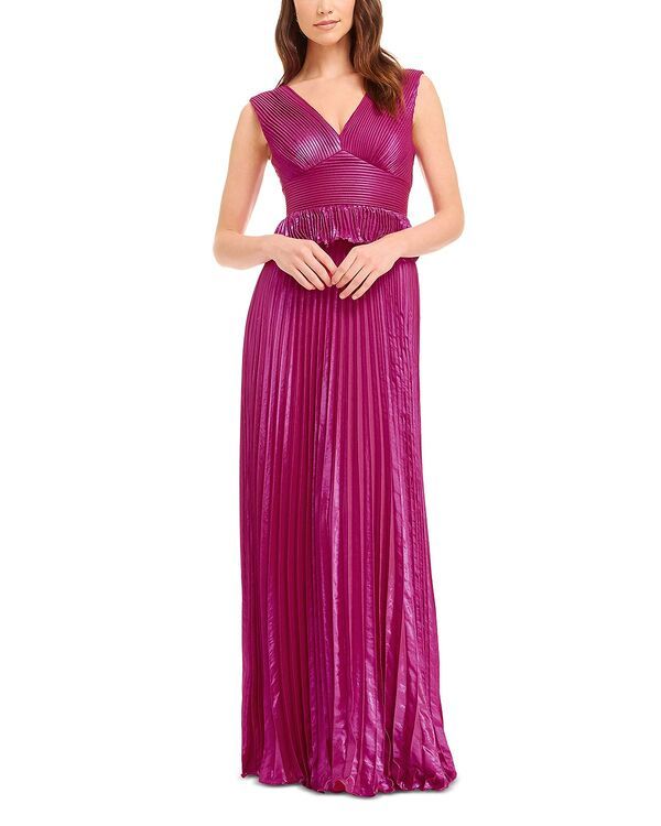 ドレスザポプレーション レディース トップス ワンピース プリーツ Dress the Population Liliana Pleated Long Dress Fuchsia フューシャ