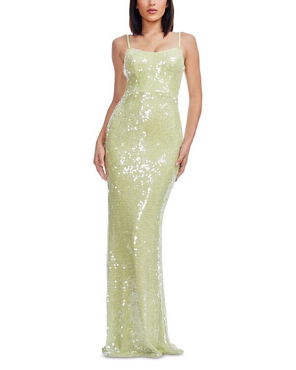 ドレスザポプレーション レディース トップス ワンピースパンコール Dress the Population Giovanna Sequinned Eveningown Celery Juice