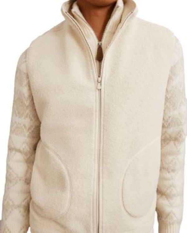 レイス メンズ アウター ベスト キャップ フリース REISS Capriano Fleece Vest Ecru エクリュ