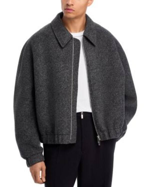 ヘルムート ラング メンズ アウター ジャケット・ブルゾン リラックスフィット Helmut Lang Shell Relaxed Fit Bomber Jacket Gray MelangeBlack ブラック