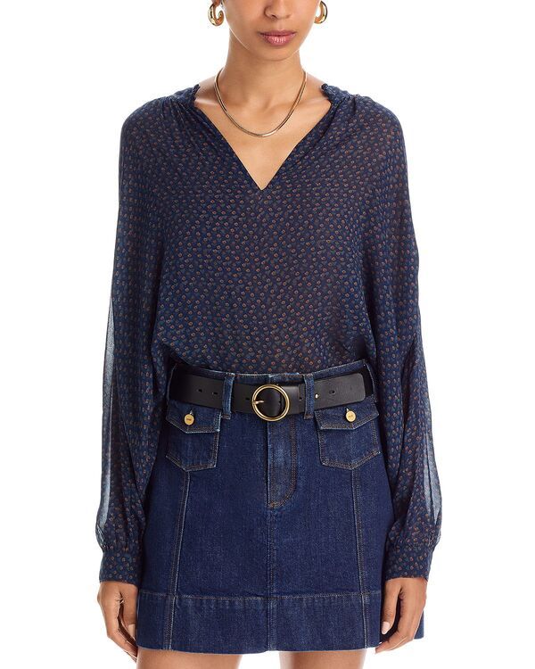 ペイジ レディース トップス シャツ ブラウス PAIGE Bibiana Blouse Navy Multi ネイビー