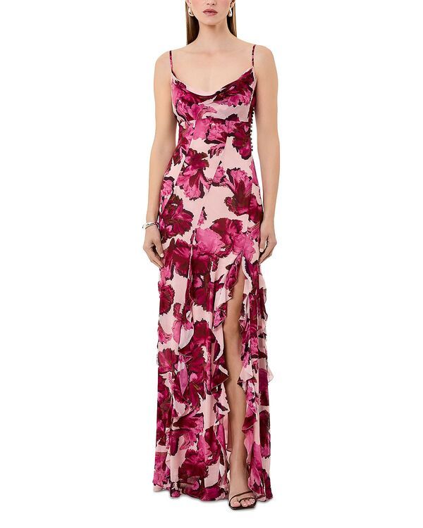 ニコラスカークウッド レディース トップス ワンピース フリル Nicholas Kamila Ruffled Cowl Gown Willa Floral