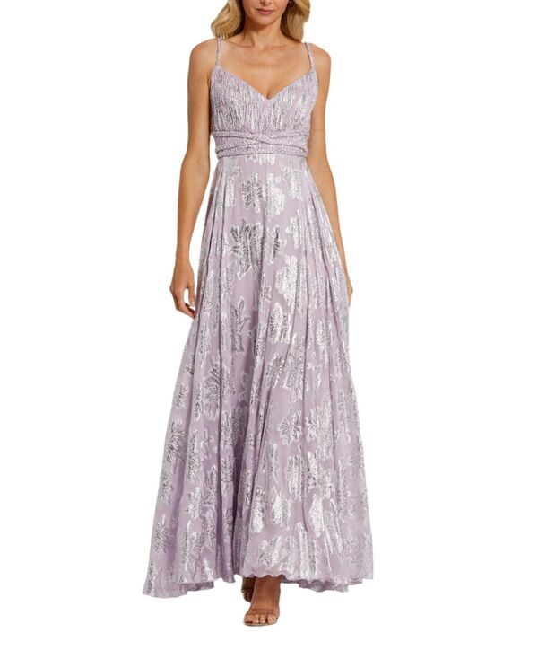マックダガル レディース トップス ワンピース ギャザー Mac Duggal Braided Strap Ruched Top Gown Lilac Multi ライラック