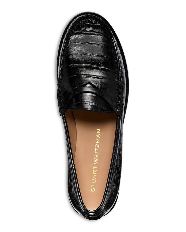 スチュアート ワイツマン レディース シューズ スリッポン・ローファー Stuart Weitzman Womens Lottiembossed Loafers Black ブラック