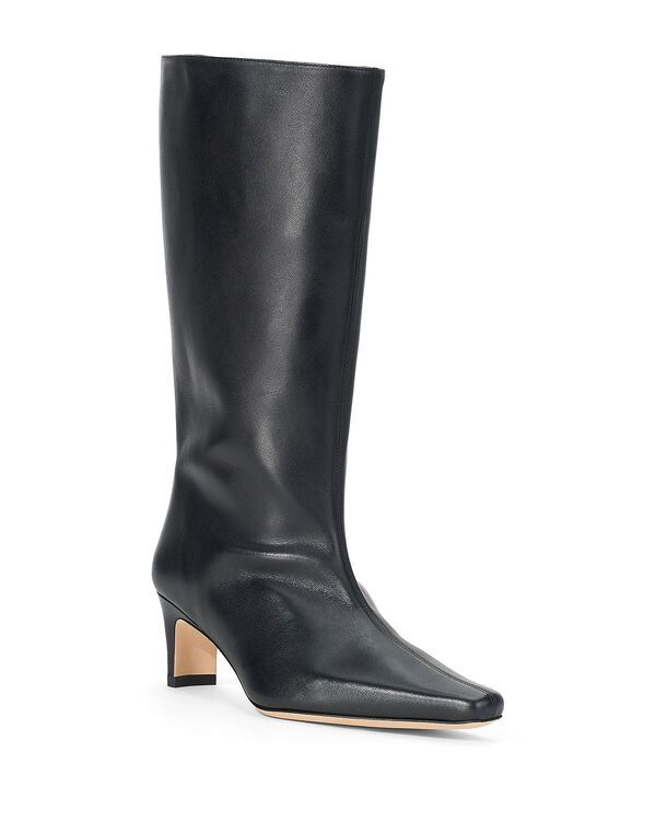 スタウド レディース シューズ ブーツ・レインブーツ レザー STAUD Womens Wally Leather Mid Calf Boots Black ブラック