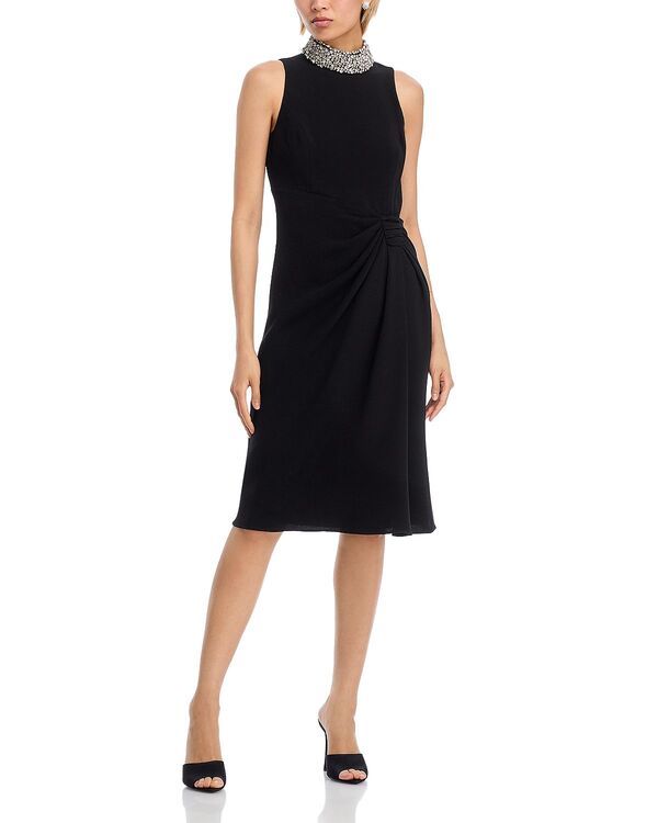 テリジョンバイリッキーフリーマン レディース トップス ワンピース モックネック Teri Jon by Rickie Freeman Mock Neck Sarong Dress Black ブラック