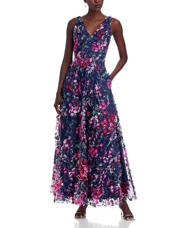 エリザジェイ レディース トップス ワンピース フラワー柄 フラワー Eliza J Floral Appliqu Gownavy Multi ネイビー