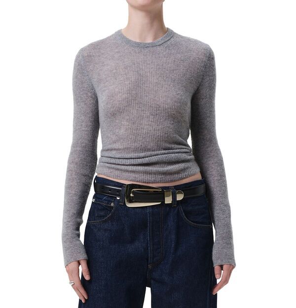 シチズンズ オブ ヒューマニティ レディース アウター ニット・セーター クルーネック Citizens of Humanity Alessia Crewneck Sweater Dark Heather Gray グレー