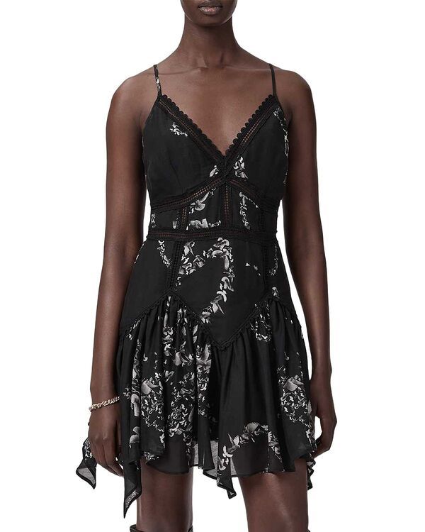 オールセインツ レディース トップス ワンピース レーストリム レース ALLSAINTS Zia Lace Trim Dress Flight Black ブラック