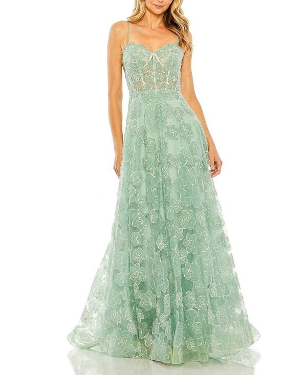 マックダガル レディース トップス ワンピース A ライン フラワー柄 フラワー Mac Duggal Sweetheart Floral A Line Gown Mint ミント 96,690円