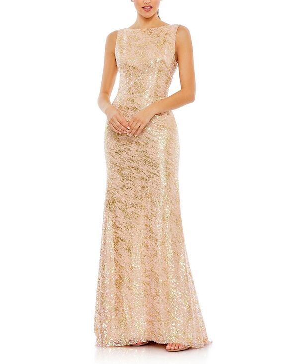 マックダガル レディース トップス ワンピース ハイネック スパンコール ノースリーブ Mac Duggal Sleeveless High Neck Sequin Gown Blush ブラッシュ 96,690円