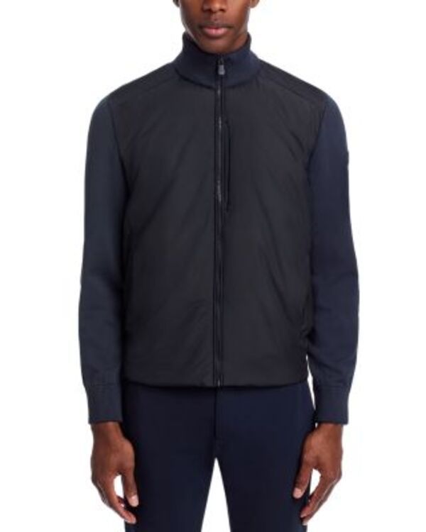 セイブ ザ ダック メンズ アウター ジャケット・ブルゾン レギュラーフィット Save The Duck Rogy Regular Fit Color Block Fabric Jacket Blue Black ブラック