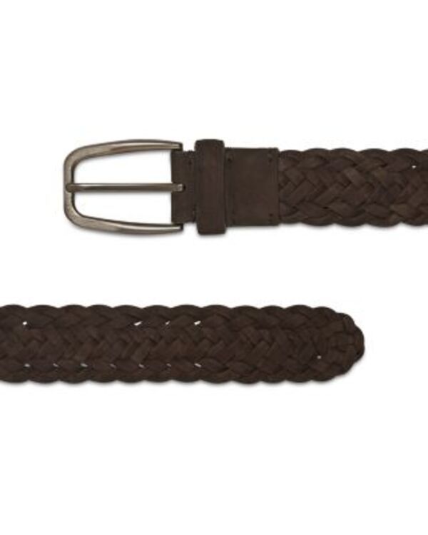ゼニア メンズ アクセサリー ベルト レザー ZEGNA Braided Leather Belt Dark Brown ブラウン