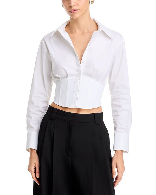 アリスアンドオリビア レディース トップス シャツ ボタンダウン Alice and Olivia Edie Corset Button Down Top Off White オフホワイト