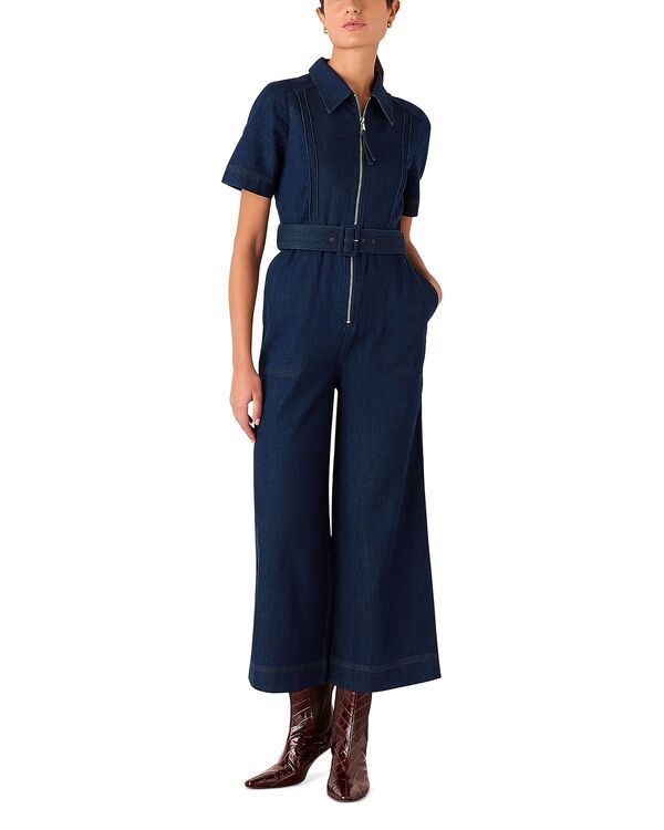 ホイッスルズ レディース トップス ジャンプスーツ デニム Whistles Denim Pintuck Belted Jumpsuit Denim デニム