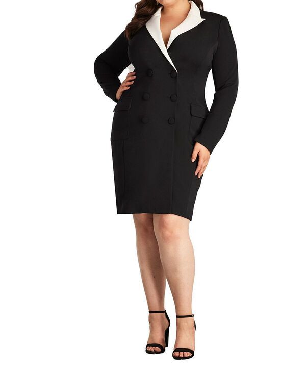 タダシショージ レディース アウター コート Tadashi Shoji McKay DoubleBreasted Coat Dress BlackIvory アイボリー