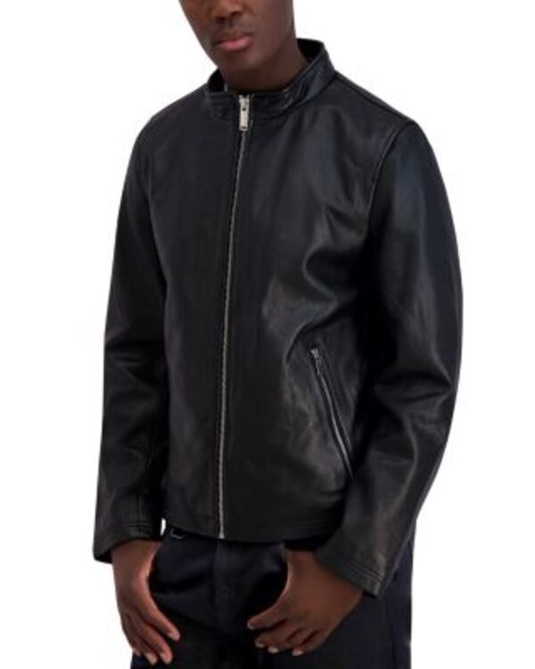 カール ラガーフェルド メンズ アウター ジャケット・ブルゾン レザー KARLAGERFELD PARIS Leather Jacket Black ブラック