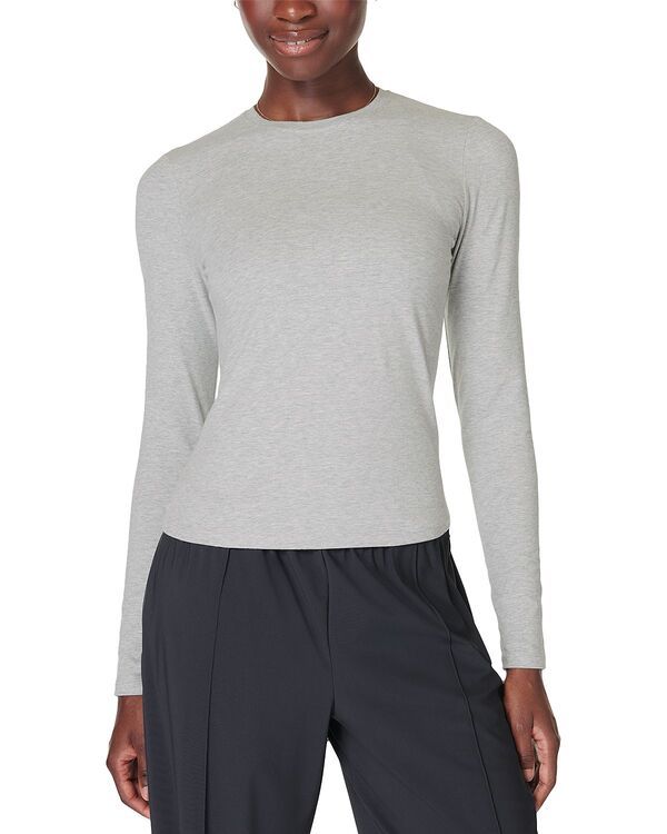 スウェッティベティ レディース トップス Tシャツ Sweaty Betty Essential Sculpt Long Sleeve Tee Light Grey Marl グレー