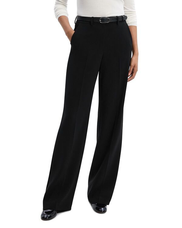 セオリー レディース ボトムス カジュアルパンツ クレープ Theory Admiral Crepe Relaxed Straight Pants Black ブラック