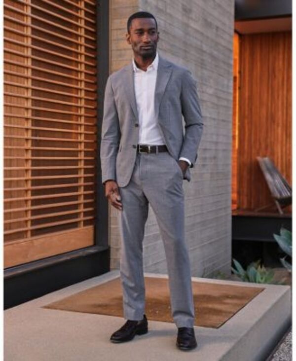 ミズンメイン メンズ アウター ジャケット・ブルゾン MizzenMain Fresco Suit Jacket Navy Solid Medium Grey グレー