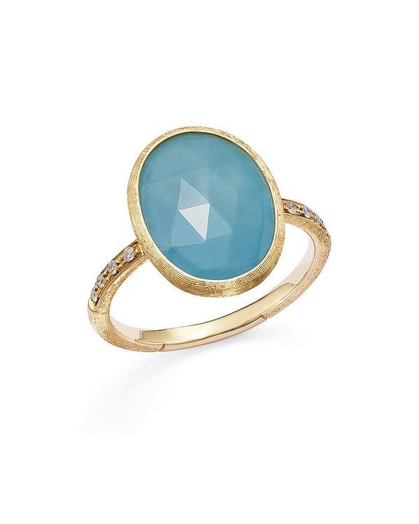 マルコ ビチェゴ レディース アクセサリー リング Marco Bicego 18K Yellow Gold Siviglia Aquamarine Diamond Statement Ring BlueGold ブルー
