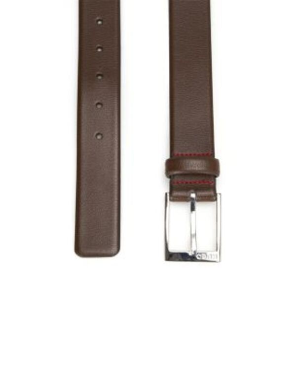 ボス メンズ アクセサリー ベルト レザー BOSS Mens Gellot_Sz35 Leather Belt Dark Brown ブラウン