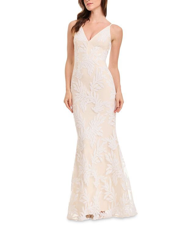 ドレスザポプレーション レディース トップス ワンピース フラワー柄 スパンコール フラワー Dress the Population Sharon FloralSequin Mermaid Gown Ivory アイボリー