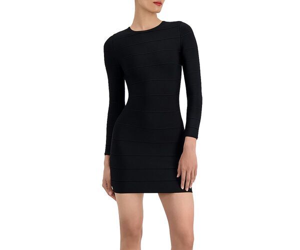 エルベレジェ レディース トップス ワンピース ミニ 長袖 Herv Lger LongSleeve Mini Sheath Dress Black ブラック