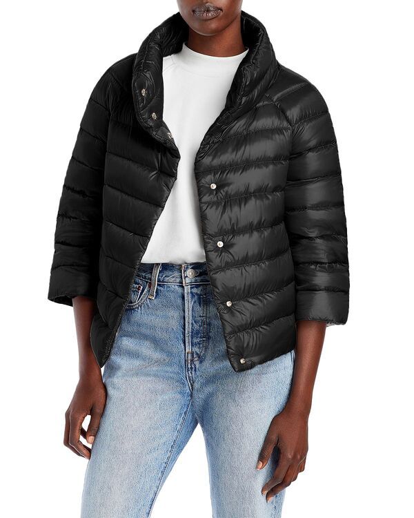 ヘルノ レディース アウター コート ダウン クロップド Herno Sofia Iconico Croppedown Puffer Coat Black ブラック