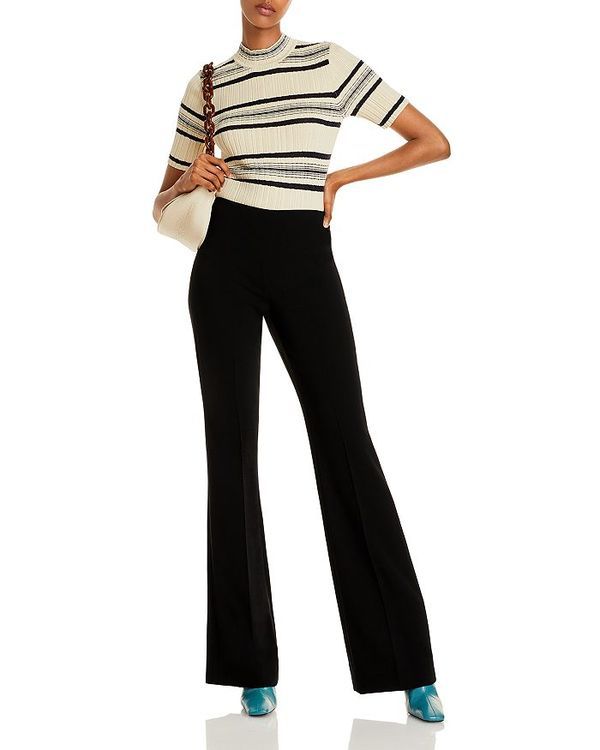 セオリー レディース ボトムス カジュアルパンツ クレープ パンツ Theory Demitria Admiral Crepe Flared Pants 100 Exclusive Black ブラック
