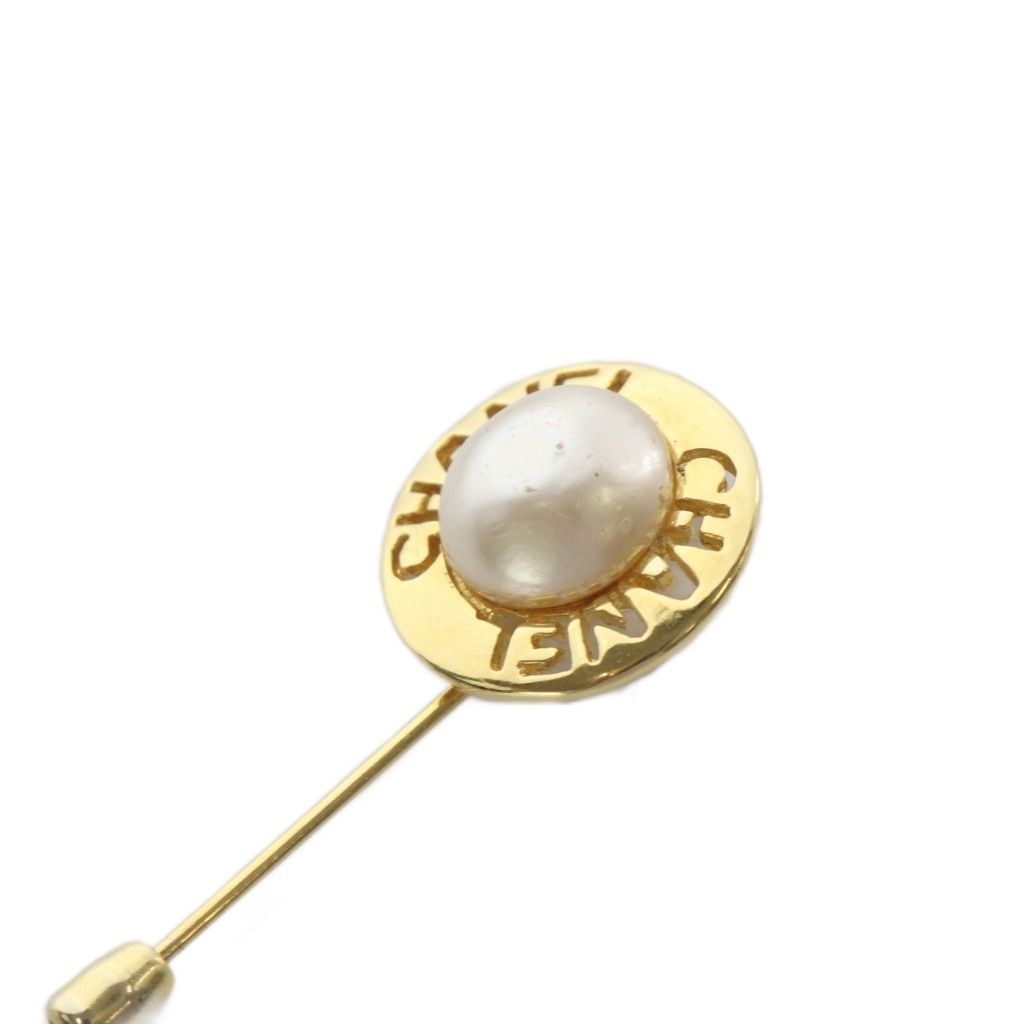 シャネル CHANEL ヴィンテージ ピンブローチ フェイクパール ゴールド