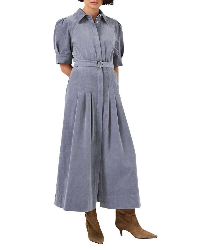 ミルトンベルベット レディース トップス ワンピース コーデュロイ ミディ Mint Velvet Womens Corduroy Belted Midi Dress Blue ブルー