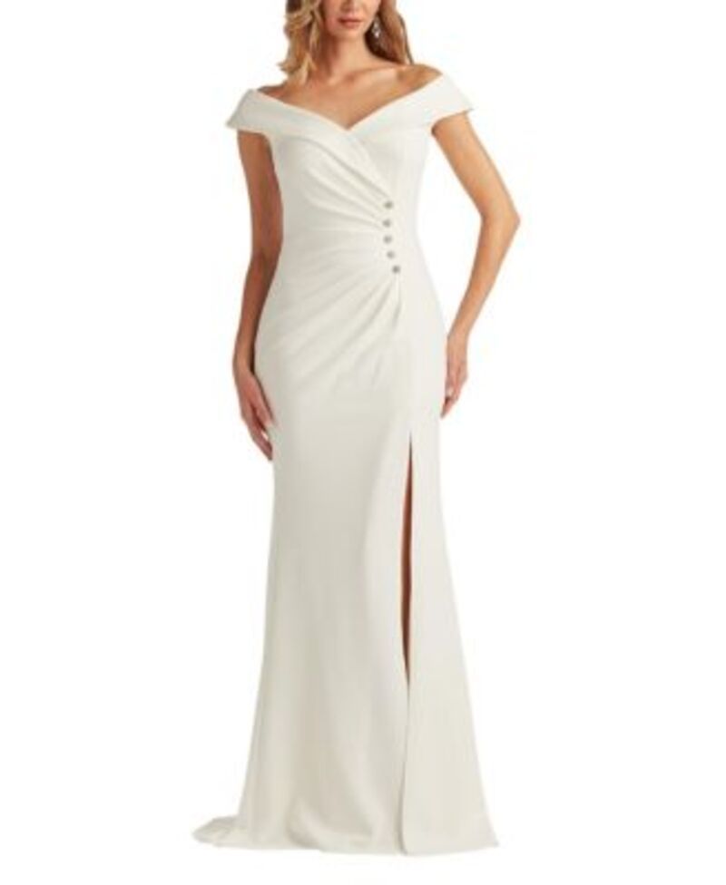 タダシショージ レディース トップス ワンピース オフショルダー Tadashi Shoji Ames OffShoulder Gown Ivory アイボリー
