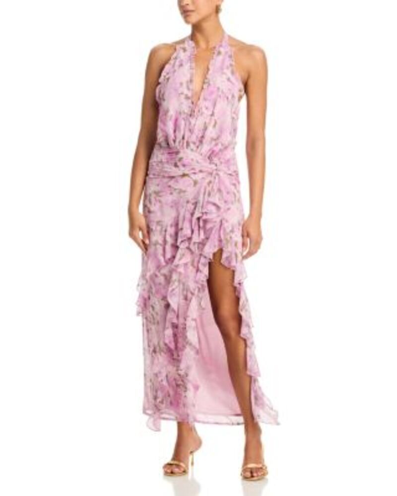 アクア レディース トップス ワンピース フラワー柄 フリル マキシ フラワー AQUA Floral Ruffle Maxi Dress Exclusive Mauve Multi マルチカラー