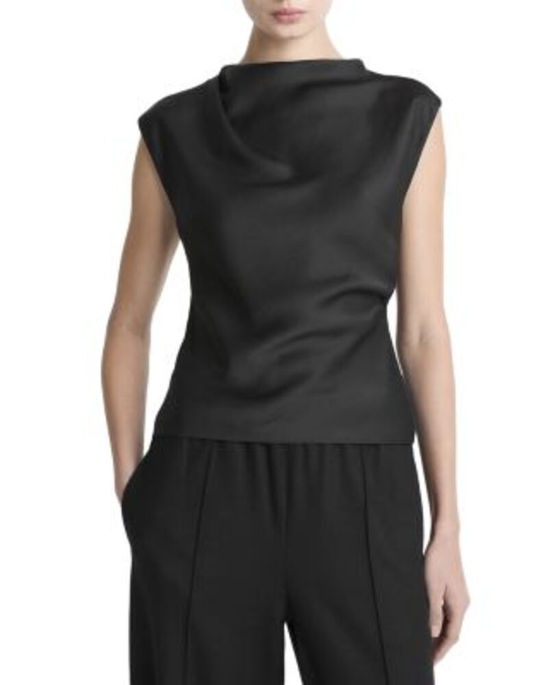 ヴィンス レディース トップス シャツ ドレープ Vince Draped Cowlneck Top Black ブラック