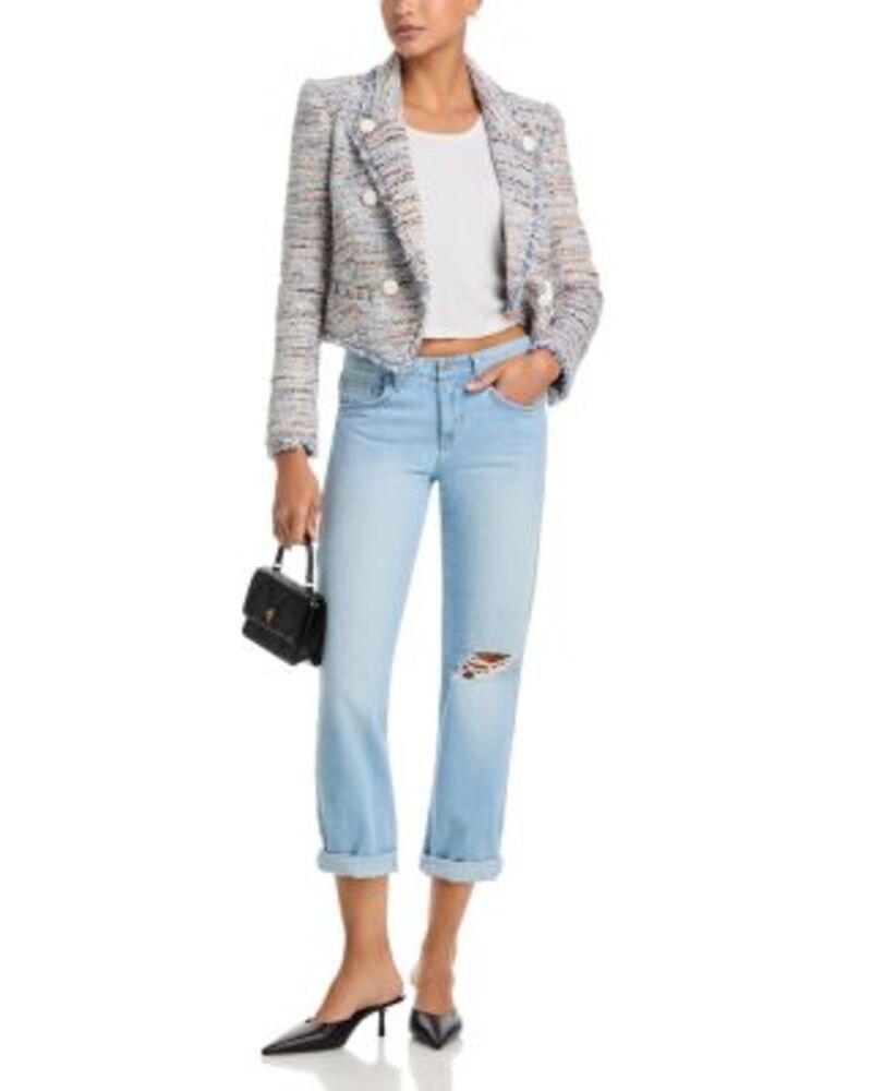 ラジャンス レディース ボトムス デニムパンツ ローライズ ジーンズ LAGENCE Nevia Low Rise Slouch Straight Jeans in Brea Destruct Brea Destruct