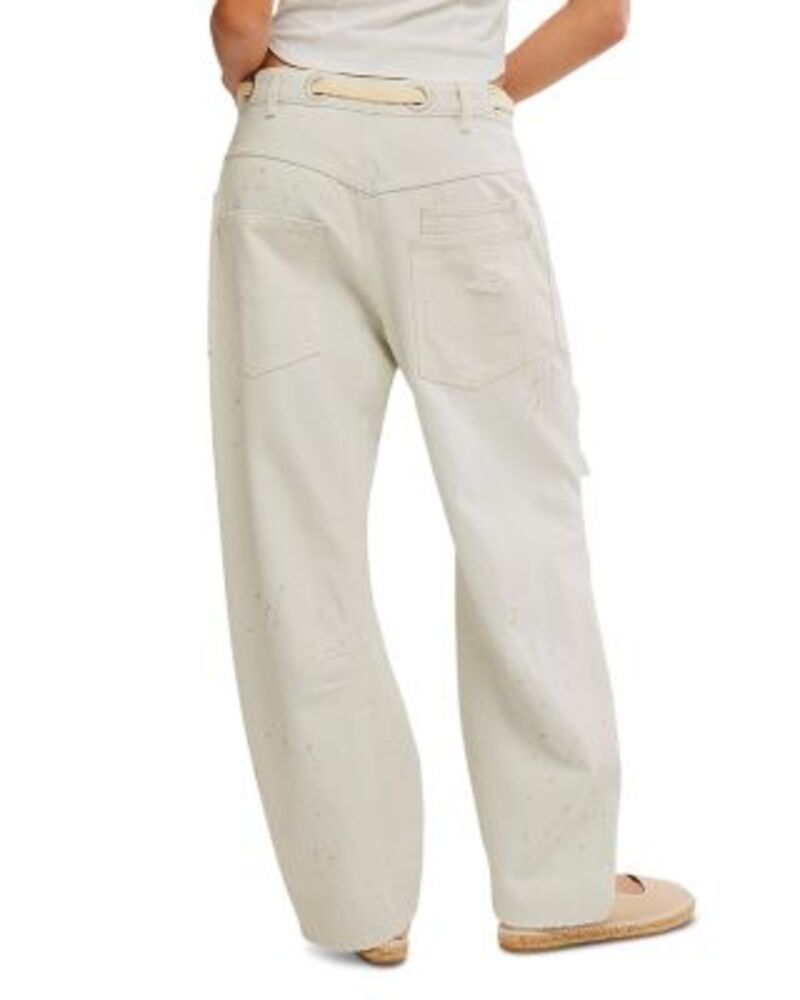 フリーピープル レディース ボトムス デニムパンツ ジーンズ Free People We The Free Moxie Low Slung Pull On Barrel Jeans in Sea Mist Sea Mist