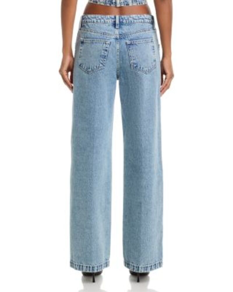 ラジャンス レディース ボトムス デニムパンツ ワイドレッグ ジーンズ LAGENCE Scottie Crystal Embellished High Rise Wide Leg Jeans in Malibu