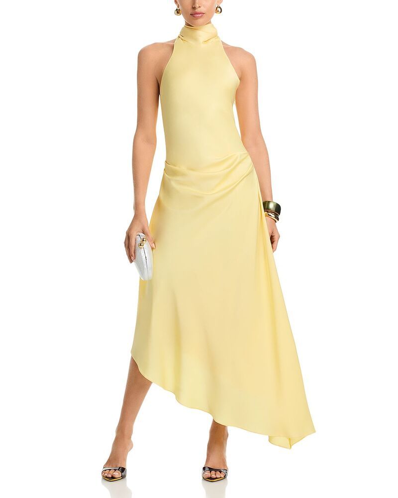 シムカイ レディース トップス ワンピース ミディ サテン SIMKHAI Monica Satin Midi Dress Buttercream