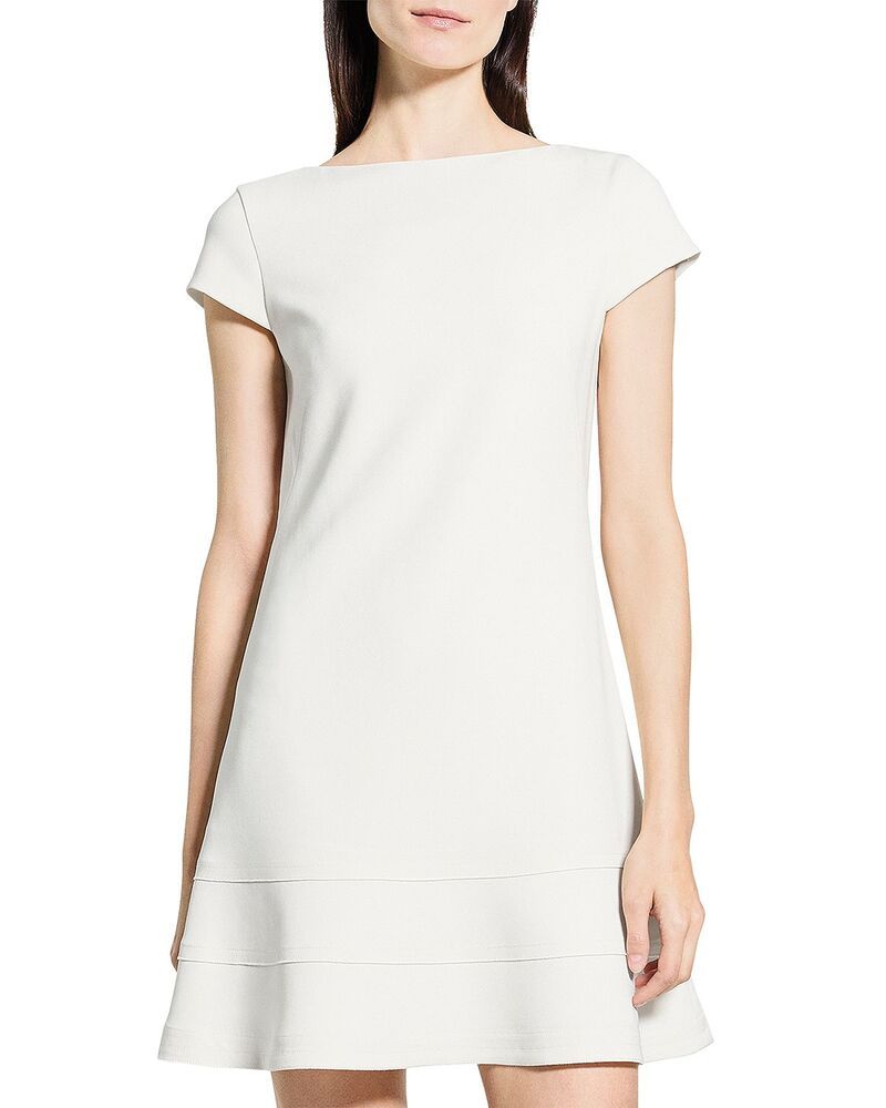 セオリー レディース トップス ワンピース ティアード キャップ Theory Tiered Seam Cap Sleeve Dress Rice
