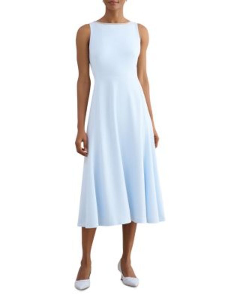 ホッブスロンドン レディース トップス ワンピース プチ ミディ HOBBS LONDON Petites Beatrix Embellished Midi Dress Pale Blue ブルー